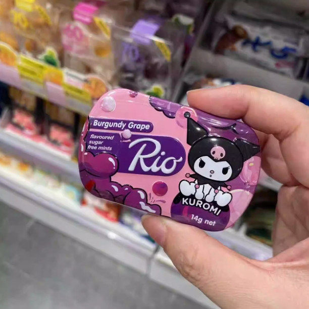 瑞欧rio清凉压片葡萄薄荷糖休闲零食糖果百香果味白桃