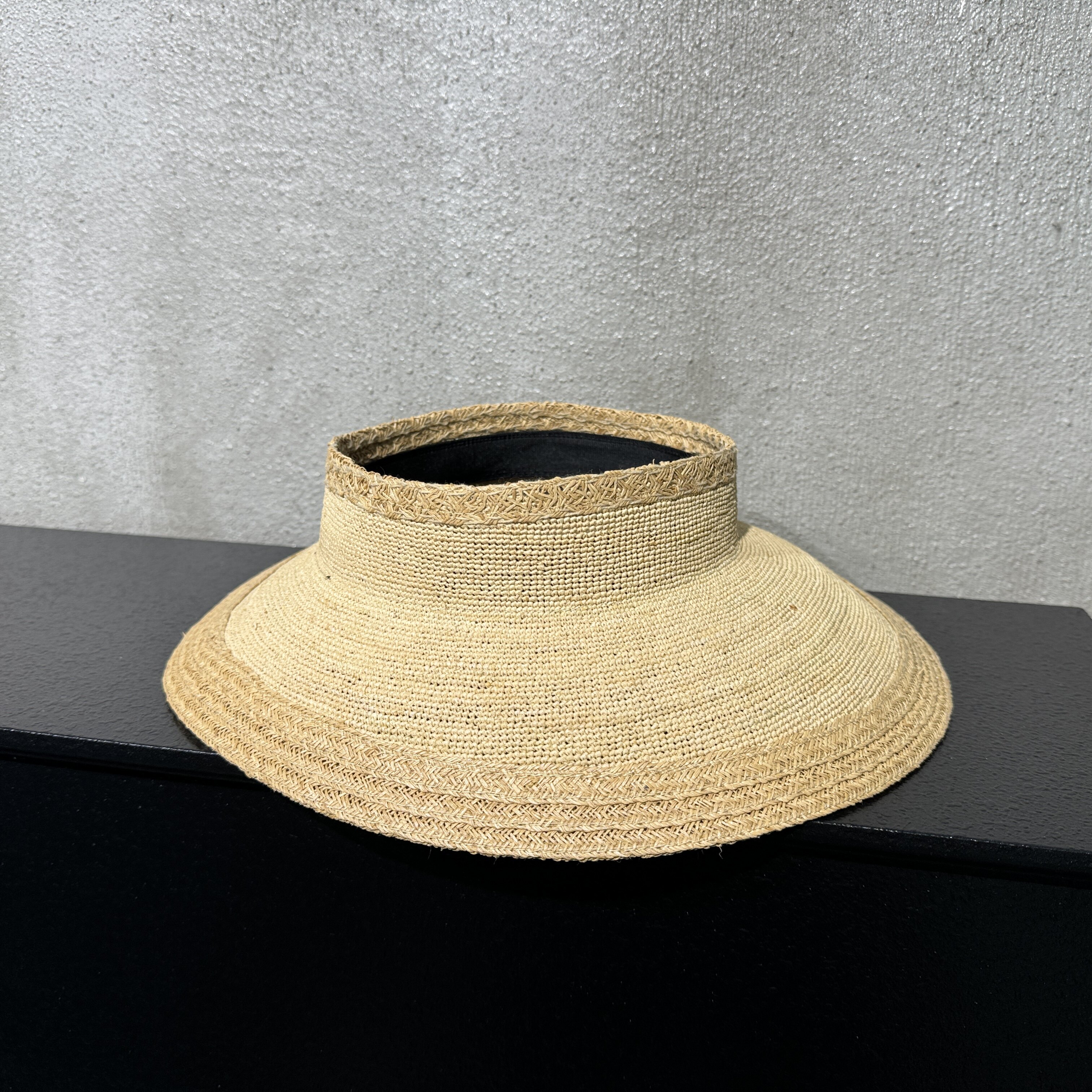 高端仅此4顶 天然极细拉菲草春夏女帽空顶帽大沿遮阳帽