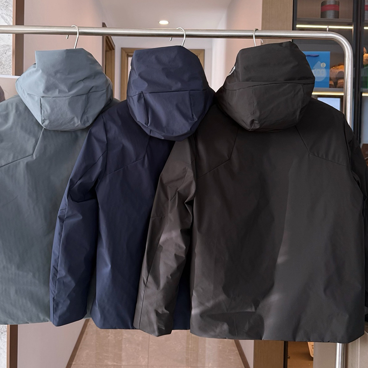 【1205】冬季新款青年流行时尚户外运动休闲男士连帽鹅绒羽绒服BK