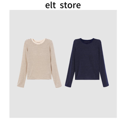 柔软透气条纹T恤1688