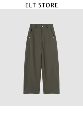 弯刀拼接休闲长裤1602