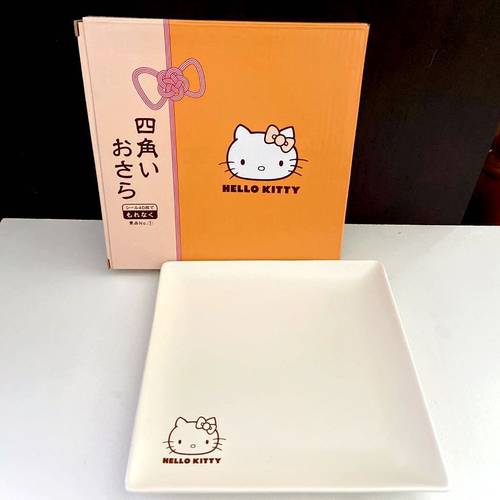 日本KT陶瓷方碟kitty水果点心盘
