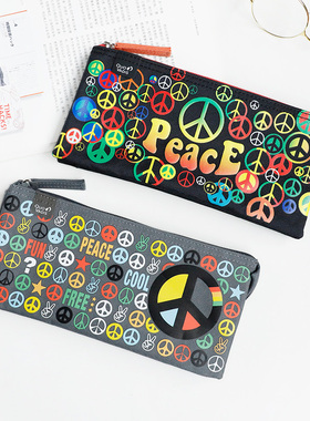 法国Quovadis跨万时Love & Peace文具袋爱与和平大容量街头铅笔袋