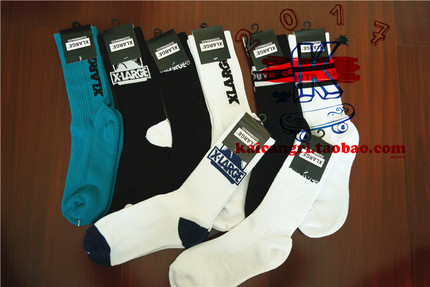 XLARGE男款全棉毛巾底休闲袜潮流搭配袜滑板袜厚实舒适内里八色入