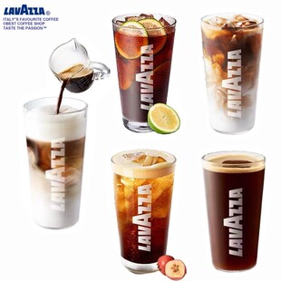 意大利LAVAZZA LOGO高透无铅水晶玻璃无把冰饮拿铁标准浓缩咖啡杯
