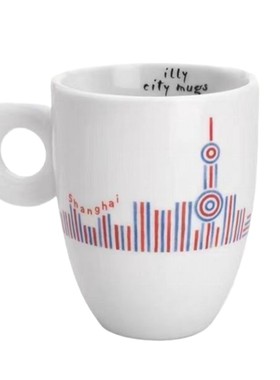 意大利illy艺术版城市抽象咖啡杯线条艺术北京上海地标拿铁杯