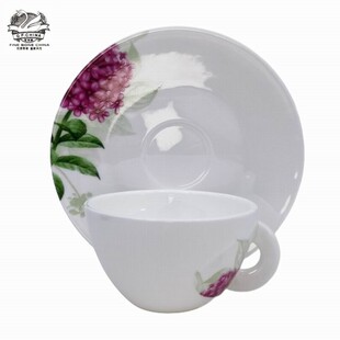天鹅素雅浮凸骨瓷Cappuccino卡布奇诺杯清新素白花朵咖啡杯红茶杯