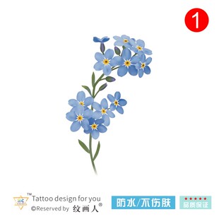 【旅游摄影系列】原创蓝色花纹身贴花臂cosplay演唱会音乐节女生