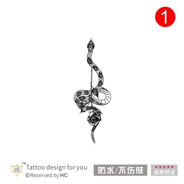 素描黑白颈部锁骨潮流防水纹身贴