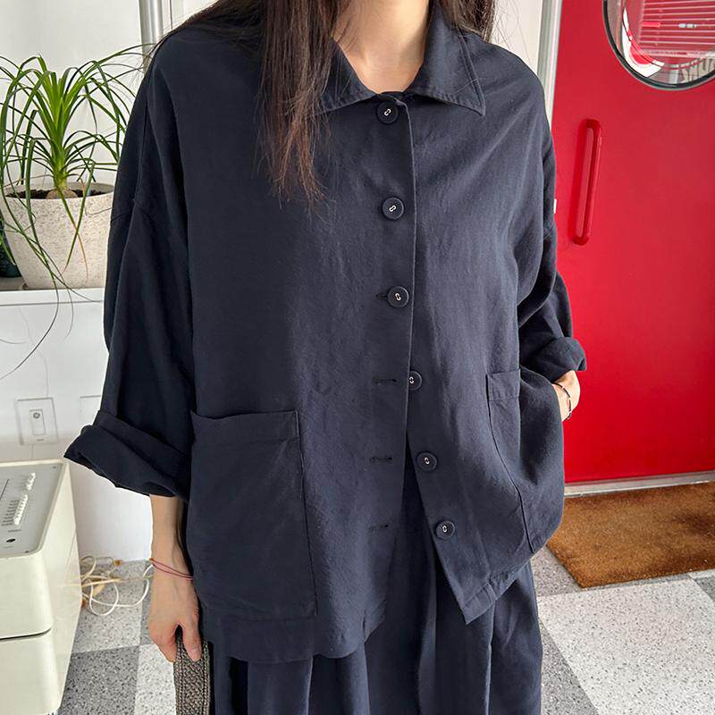 SYLP穗伊 透爽又舒适 亚麻棉外套女春夏季新品无里衬棉麻短外套