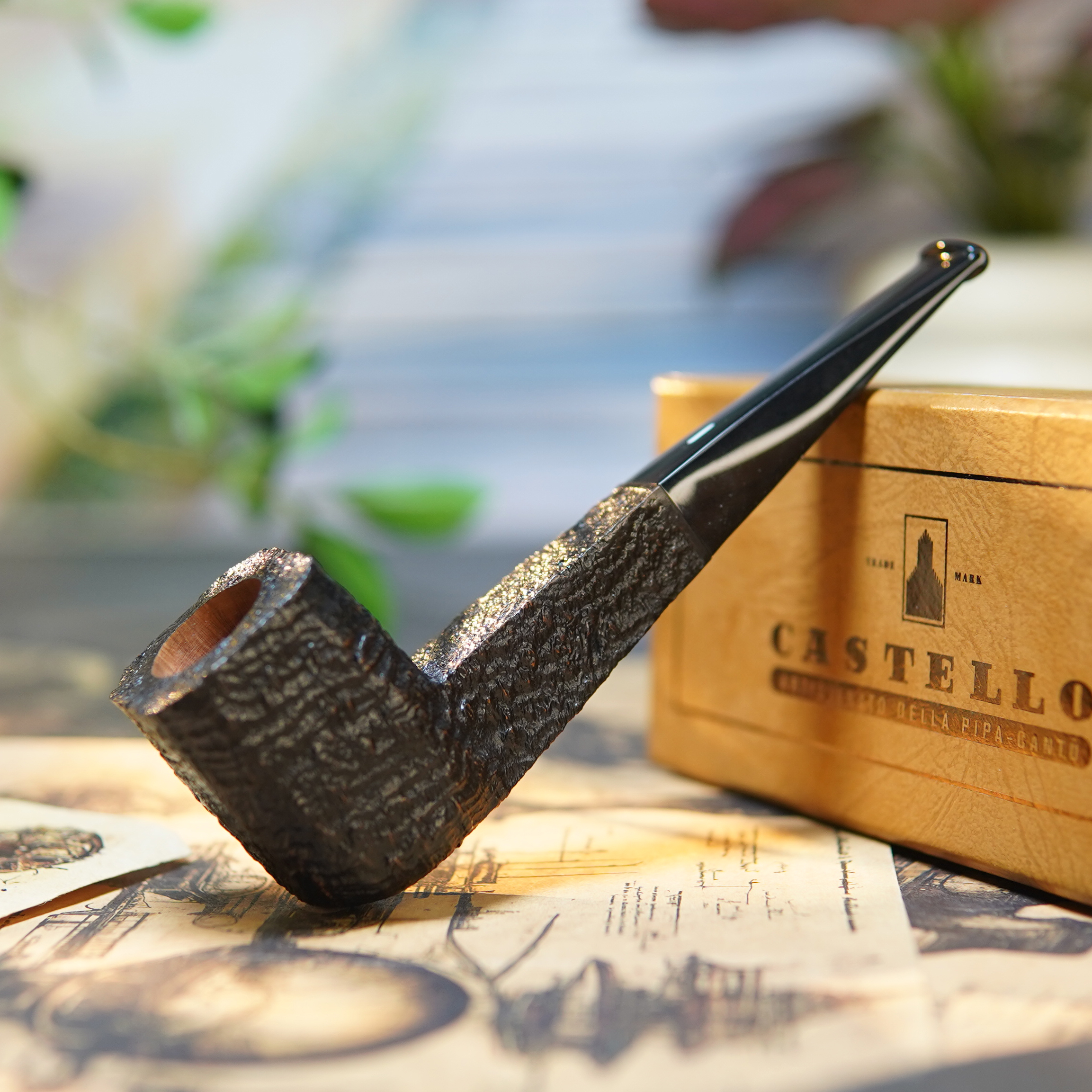 意大利卡斯特罗大师手工kkkk判官水波纹喷砂烟斗