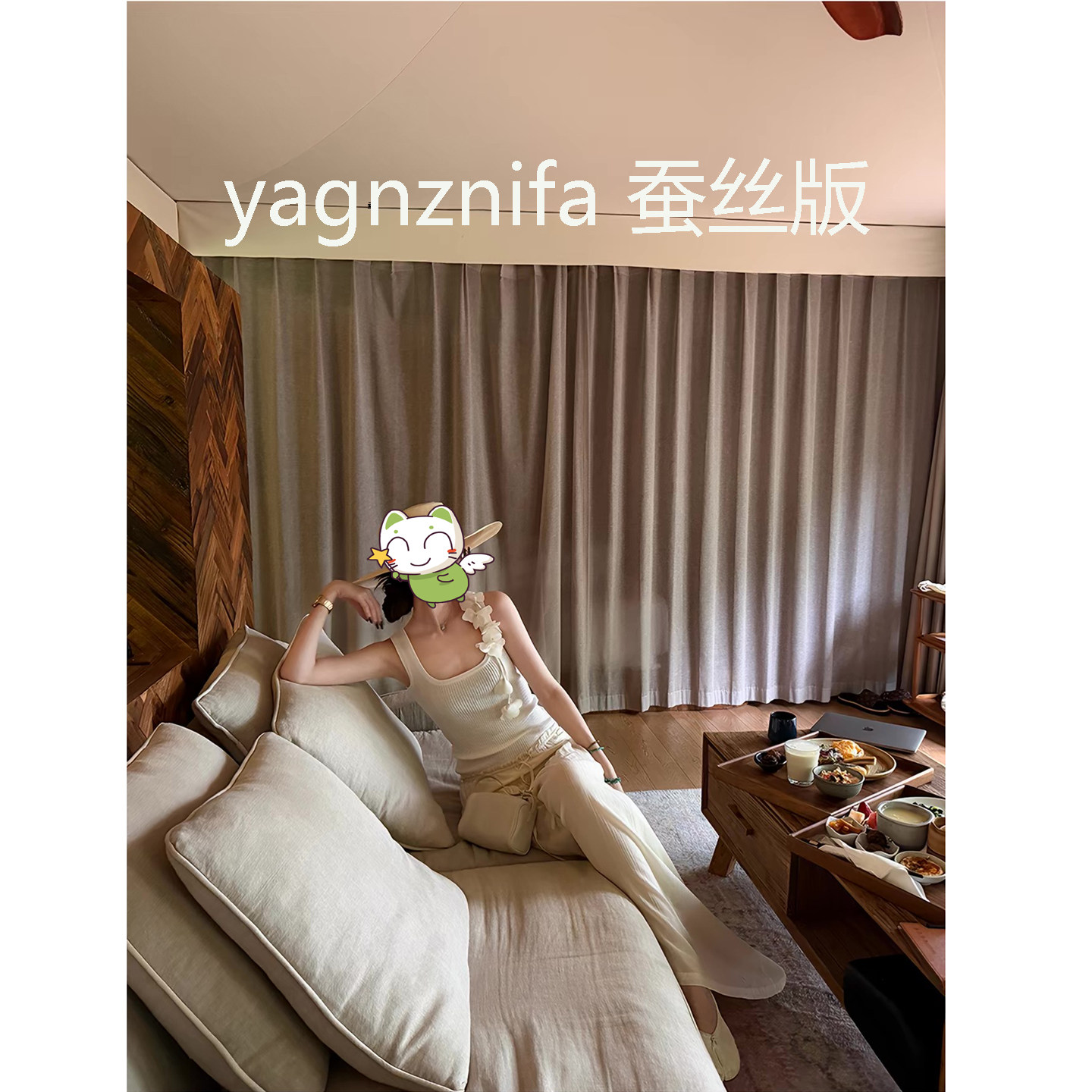 yagnznifa"时髦er花花吊带"100赛莱尔丝天吊带背心 女夏花瓣上衣
