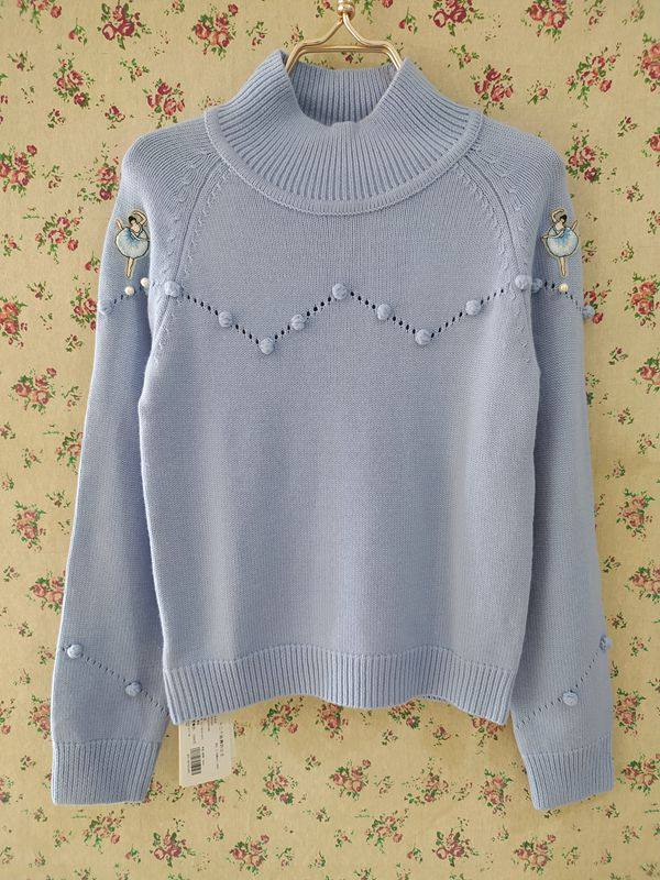 淑女屋套头毛衣钉珠很仙
