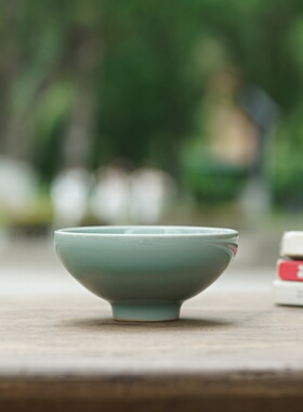 官制粉青敞口盏  南窑笔记  青瓷 茶道器 杯子 水杯 茶具