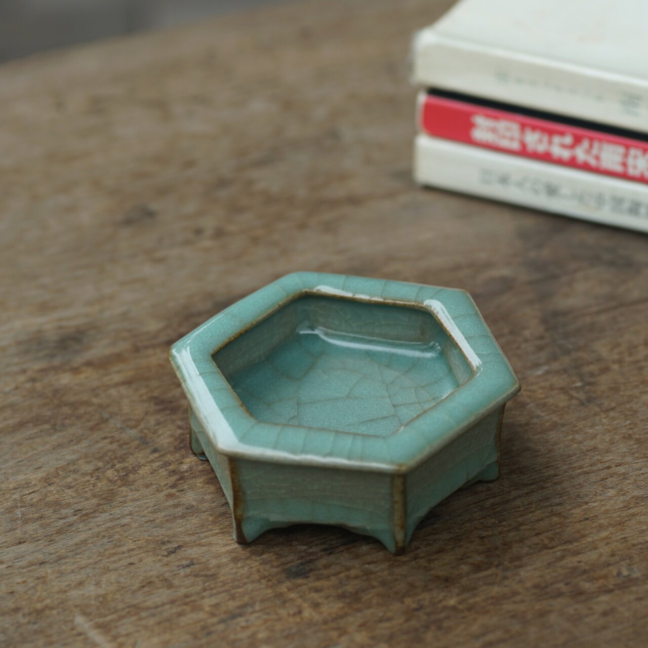 仿官六方小盆南窑笔记 龙泉青瓷 花器 花盆图片