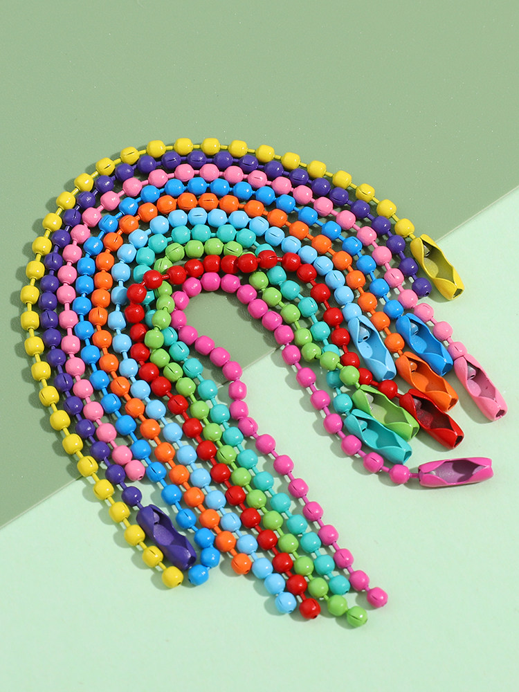 12CM METAL CHAIN COLOR LACQUER BEAD CHAIN DIY CHAIN ACCESSORIES 31 COLOR KEYCHAIN CHAIN WAVE BEAD CHAIN TAG CHAIN