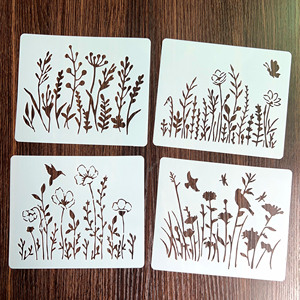花草绘画镂空涂鸦喷绘素材