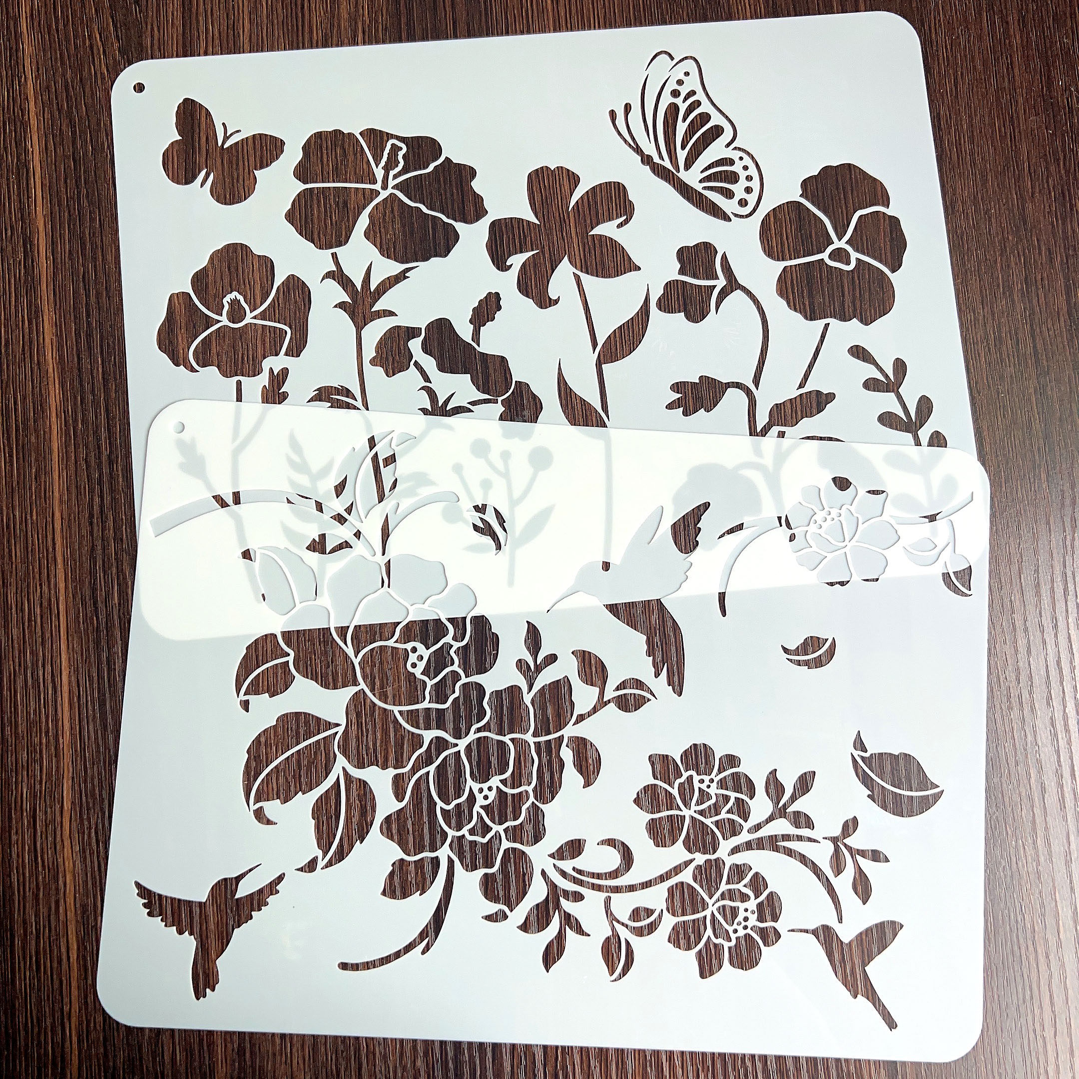 花草绘画模版尺塑料镂空