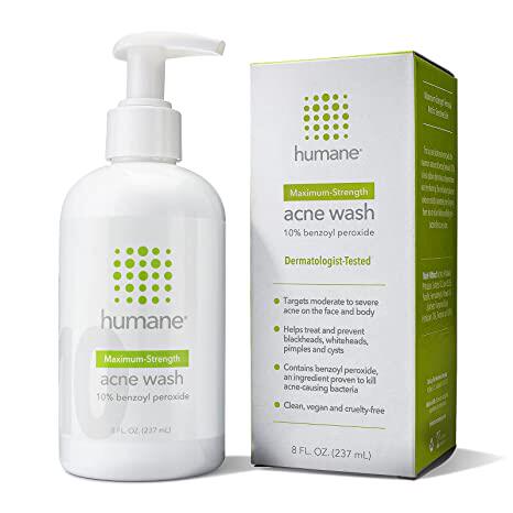 美国代购humane Maximum-Strength Acne Wash  for Face, Skin, B