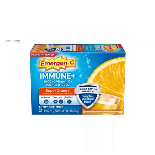 Emergen-C Immune+ (30 Count, Super Orange Flavor) System Sup