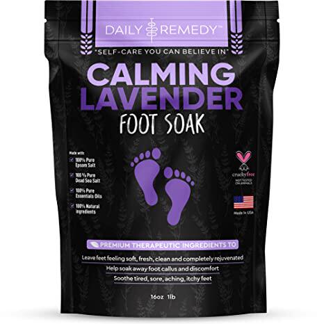 Calming Lavender Foot Soak with Epsom Salt, Made in USA, Ant