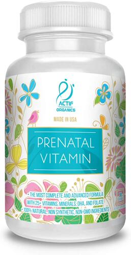 Actif Organic Prenatal Vitamin with 25+ Organic Vita