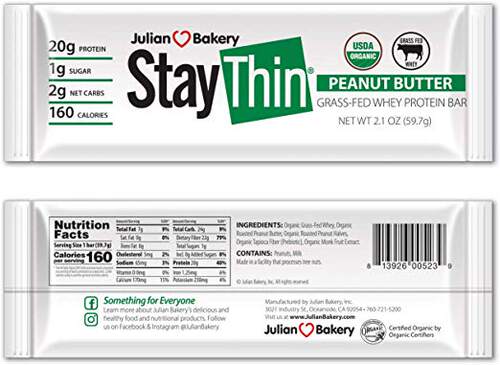 Stay Thin® Protein Bar (Certified Organic) (160 Cal) (20g G