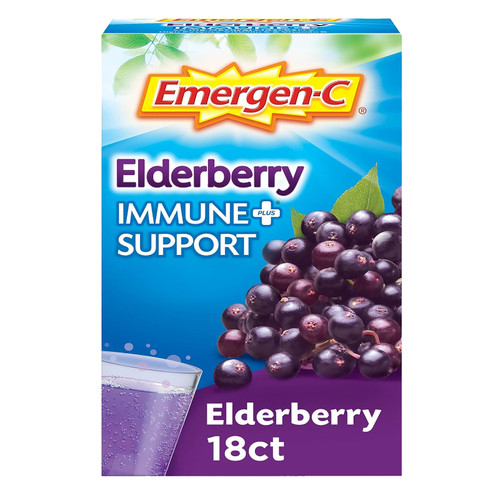 Emergen-C Immune+ Vitamin C 1000mg (18 Count, Elderberry) Di