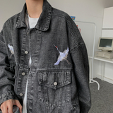 现货！24春~仙鹤刺绣外套夹克宽松茄克XZ815-1-JK119-P70，男装夹克，星座716A-1（原星座815）