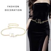 百搭法式 子 复古金色腰链女配连衣裙高级感金属链条细腰带女百搭裤