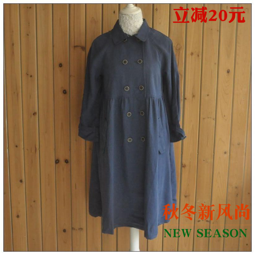 現貨謎底專柜正品秋女復古雙排扣長袖寬松百搭風衣外套173ME1732
