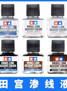 Flash模型田宫渗线液87131高达模型旧化渍洗液 黑色灰色棕色