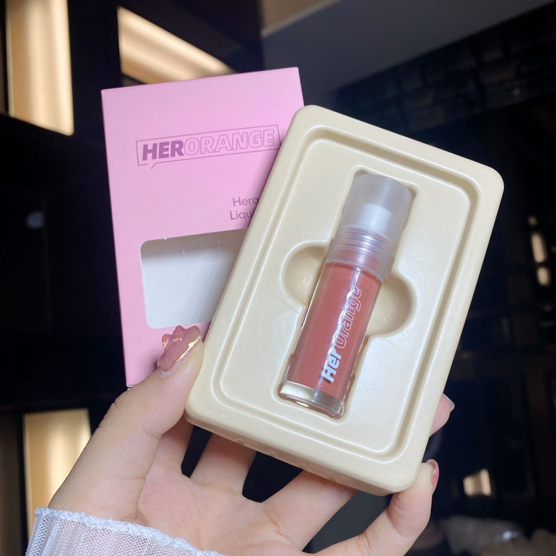 HERORANGE单色液体腮红裸粉橘色胭脂晒红网红修容腮紫奶醉妆懒人