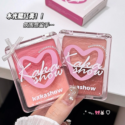 kakashow水光腮红膏自然膨胀显嫩韩系氛围感平价腮红高光提亮彩妆