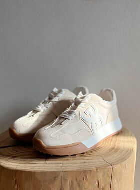 出口外贸大码厚底复古德训鞋 女白色休闲运动鞋舒适阿甘鞋女鞋