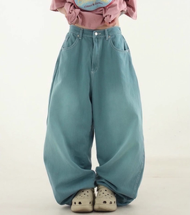 wide 休闲裤 pants banding denim pocket back 24S 韩国代购