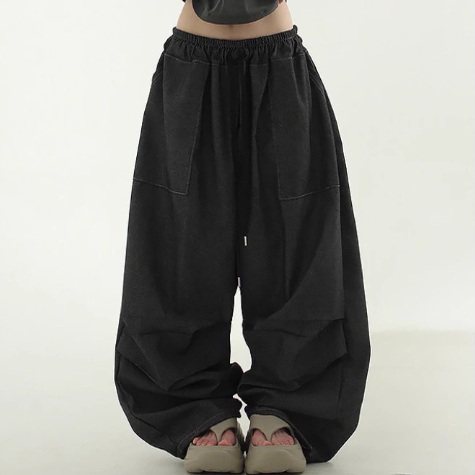 韩国代购25F/W non fade fatigue two tuck denim banding pants