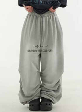 韩国代购24A/W gradation cotton jogger banding pants 磨白卫裤
