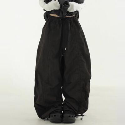 松紧抽绳堆积感韩国代购休闲裤