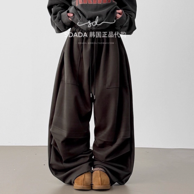 韩国代购25 fatigue pocket two tuck banding pants捏褶堆积长裤