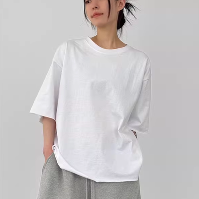 韩国代购设计师裁剪卷边半袖T恤