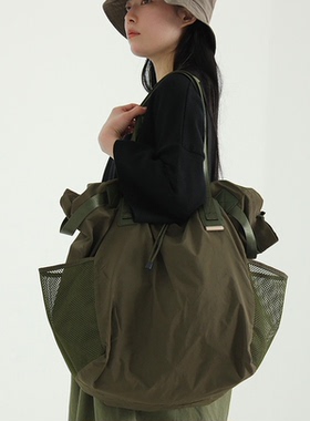 韩国代购21S/S vintage mood travel 2way bag 抽绳挎包 男女同款