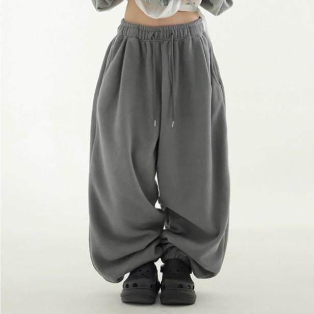 韩国代购25A/W fleece jogger banding pants 摇粒绒小脚裤
