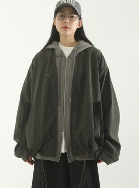韩国代购21F/W taslan liner jacket (unisex)设计师抽绳夹克外套