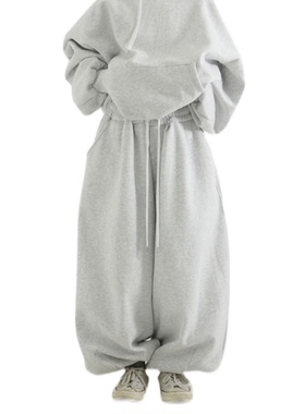 韩国代购21F/W oversize cotton balloon banding pants 加绒卫裤