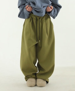 pocket 长裤 pants banding loop lined fleece 22F 韩国代购