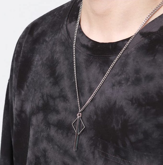 韩国代购19SS Stick necklace 几何铁柱项链男女