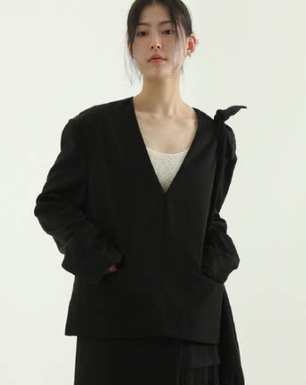 韩国代购22F/W pull-over V neck clean jacket (unisex) V领夹克