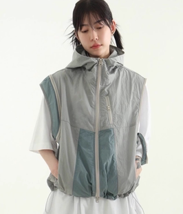 韓國代購 tone vest 拼接拉鏈馬甲 two slit paper 24S shoulder
