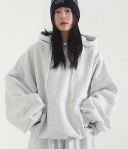 韩国代购21F/W oversize cotton balloon hoody (unisex)加绒帽衫